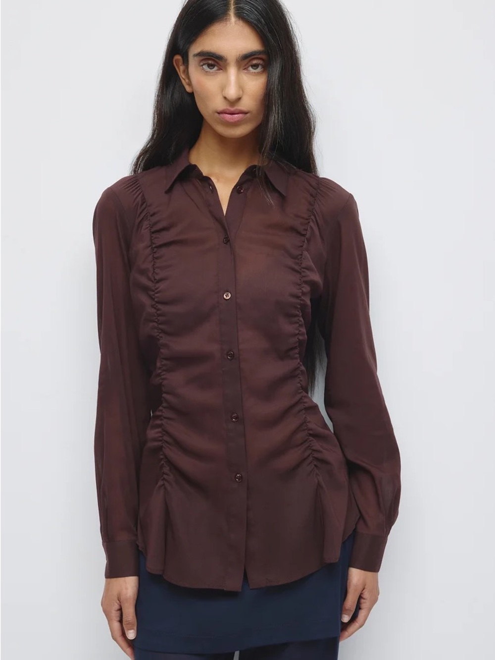 NWT - Kotn Ruched Button-Up Shirt